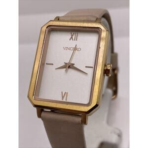 Vincero Womens Rose Gold Tank Watch Works New Battery